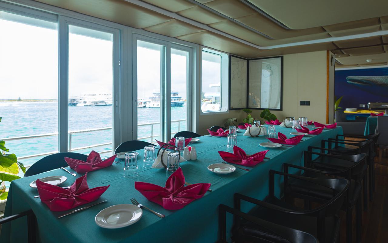 Dining area with sea view